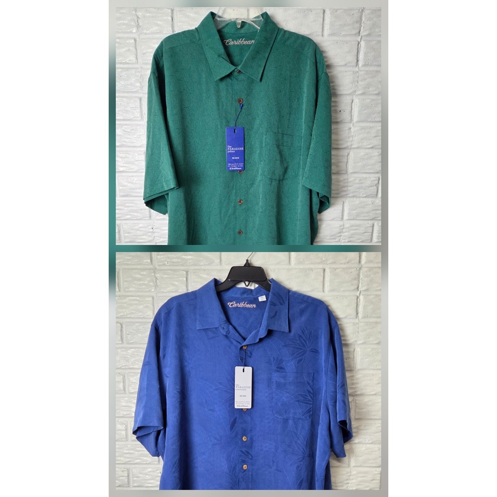 Lot of 2 Caribbean Paradise Essentials Palms Men's size 3XB Big NWT Green Blue